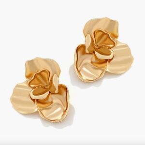 3D Golden Flower Earrings